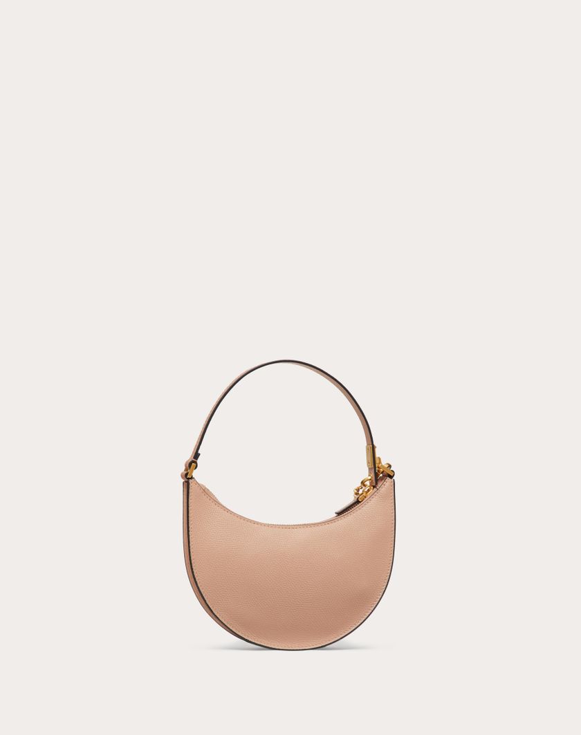 Valentino Handbags Mini Hobo Vlogo Signature In Vitello Granato per Donna in Light Ivory | Valentino IT Nuova