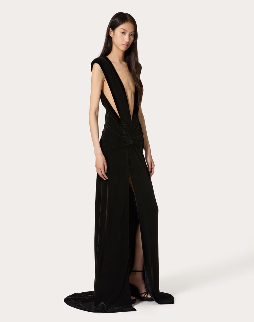 Valentino Handbags Gown In Velluto per Donna in Nero | Valentino IT Qualità Garantita