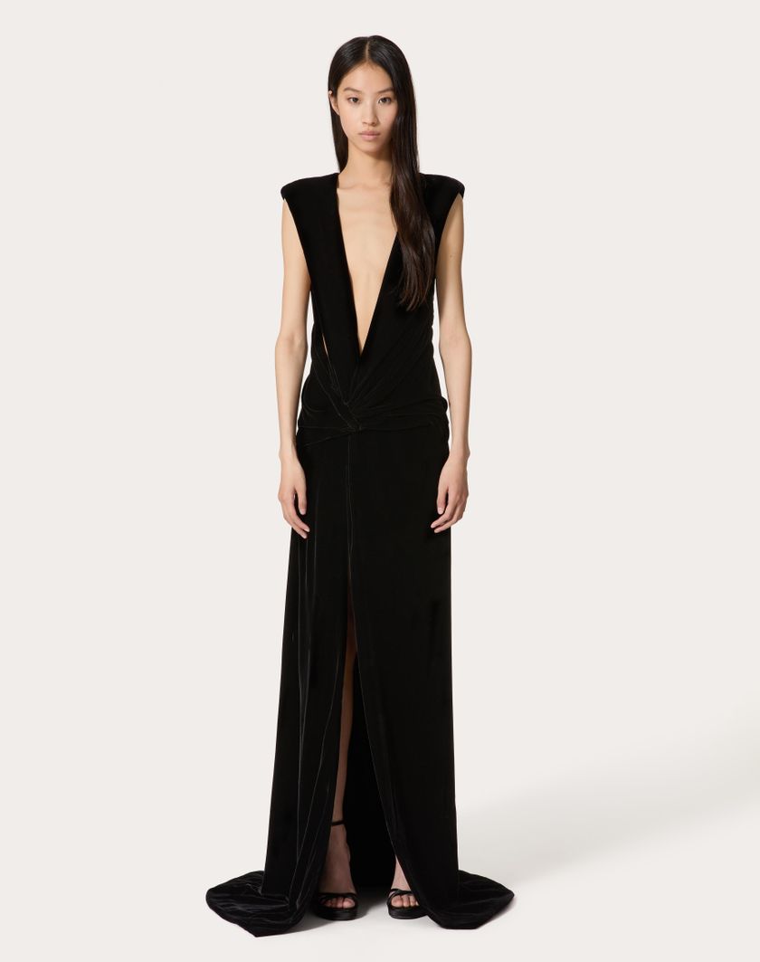 Valentino Handbags Gown In Velluto per Donna in Nero | Valentino IT Qualità Garantita