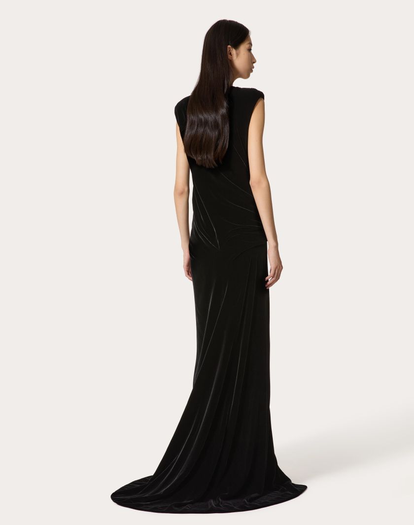 Valentino Handbags Gown In Velluto per Donna in Nero | Valentino IT Qualità Garantita