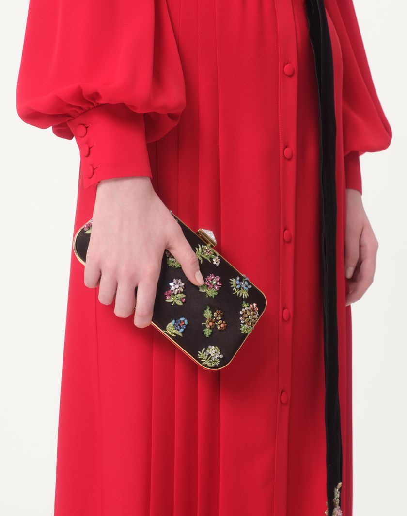 Valentino Handbags Abito Lungo In Georgette per Donna in Rosso | Valentino IT Affare Del Giorno