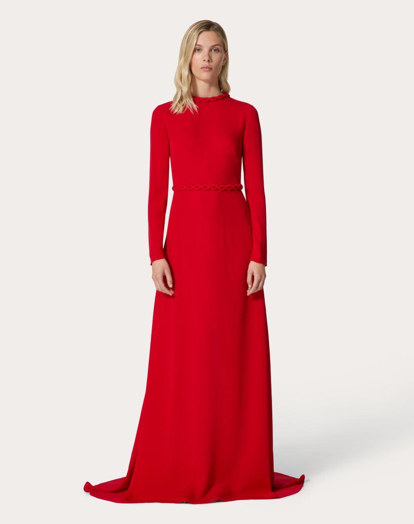 Valentino Handbags Abito Da Sera In Georgette Double per Donna in Rosso | Valentino IT Prezzo Ridotto