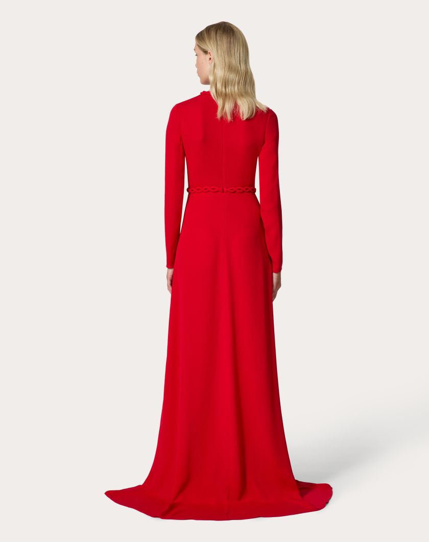 Valentino Handbags Abito Da Sera In Georgette Double per Donna in Rosso | Valentino IT Prezzo Ridotto