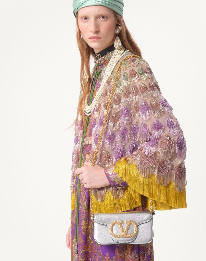 Valentino Handbags Cappa In Organza Ricamata per Donna in Poudre/multicolor | Valentino IT Sottocosto