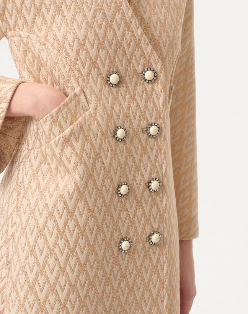 Valentino Handbags Cappotto In Lurex Jacquard Toute La V per Donna in Betulla/oro | Valentino IT Convenienza