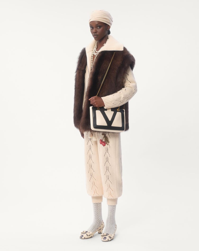 Valentino Handbags Gilet In Shearling per Donna in Marrone | Valentino IT Sconto