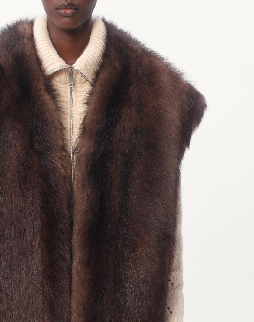 Valentino Handbags Gilet In Shearling per Donna in Marrone | Valentino IT Sconto