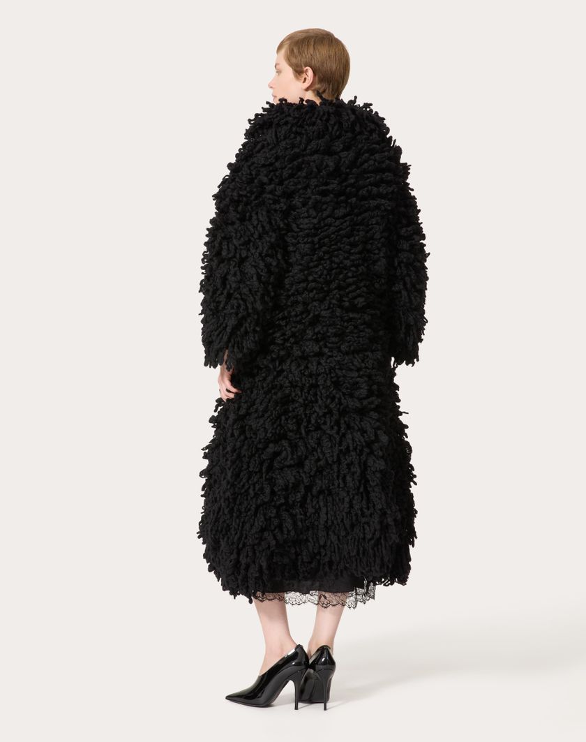 Valentino Handbags Cappotto In Maglia Di Lana per Donna in Nero | Valentino IT Online