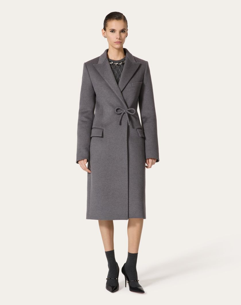 Valentino Handbags Cappotto In Compact Drap per Donna in Grigio Scuro | Valentino IT Saldi