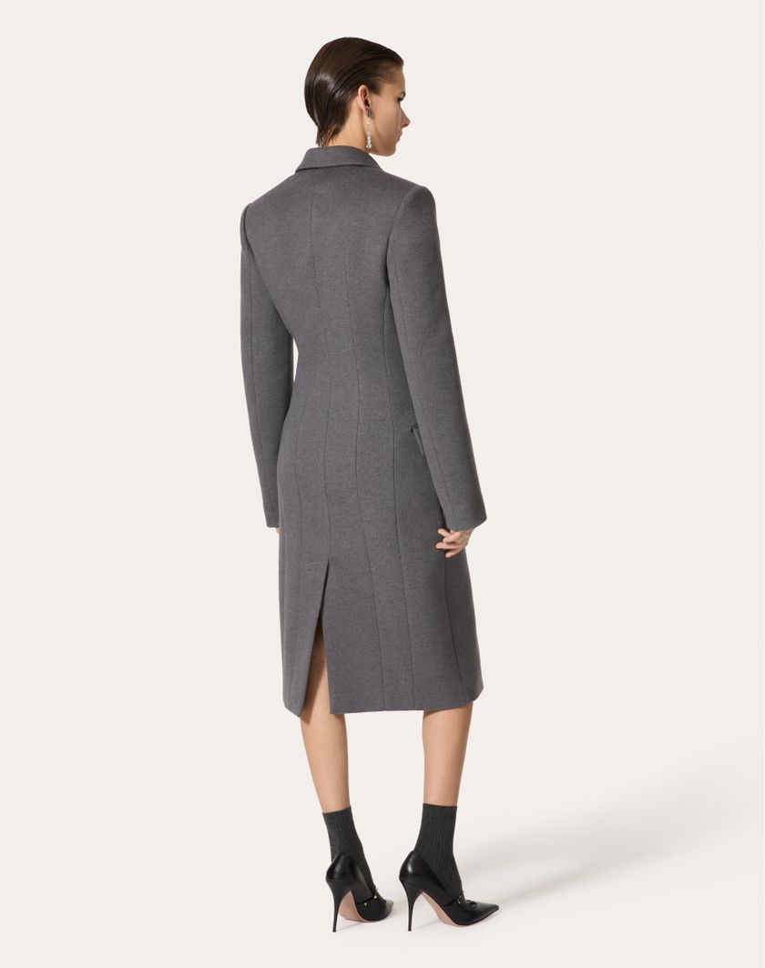 Valentino Handbags Cappotto In Compact Drap per Donna in Grigio Scuro | Valentino IT Saldi