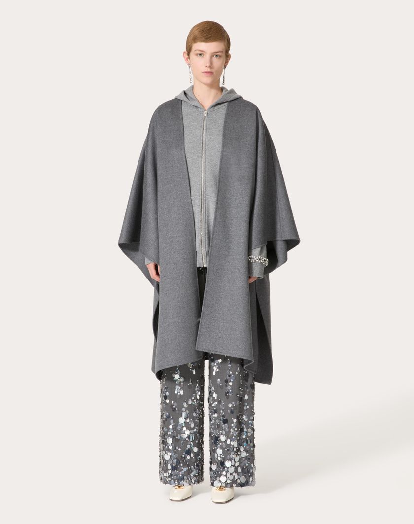 Valentino Handbags Cappa In Compact Drap per Donna in Grigio Scuro | Valentino IT Offerte