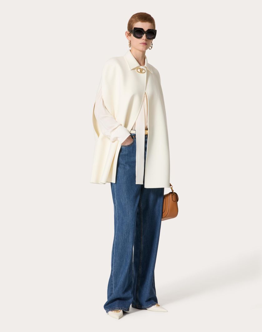 Valentino Handbags Cappa In Compact Drap per Donna in Avorio | Valentino IT Hotsell