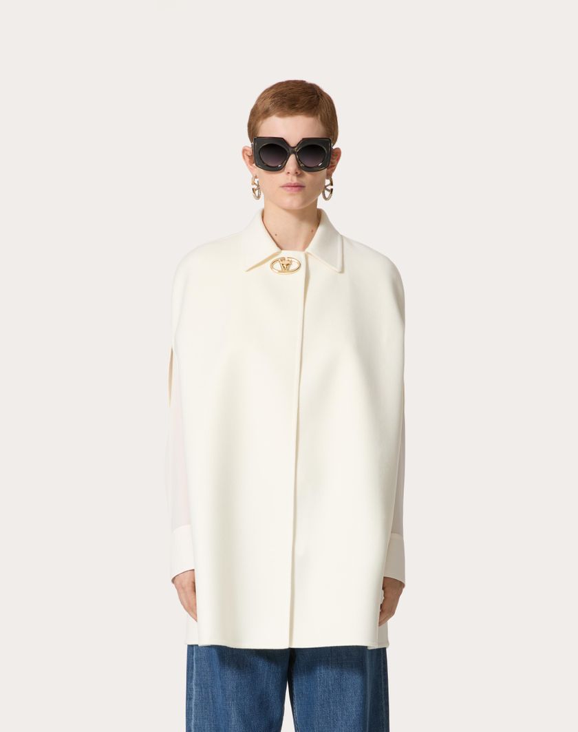 Valentino Handbags Cappa In Compact Drap per Donna in Avorio | Valentino IT Hotsell