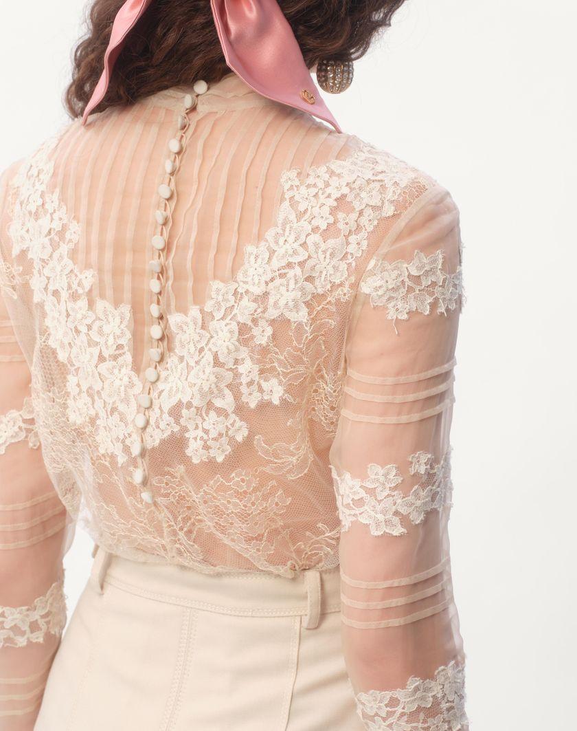 Valentino Handbags Top In Dentelle Motivo Roses per Donna in Avorio | Valentino IT Vendite Flash