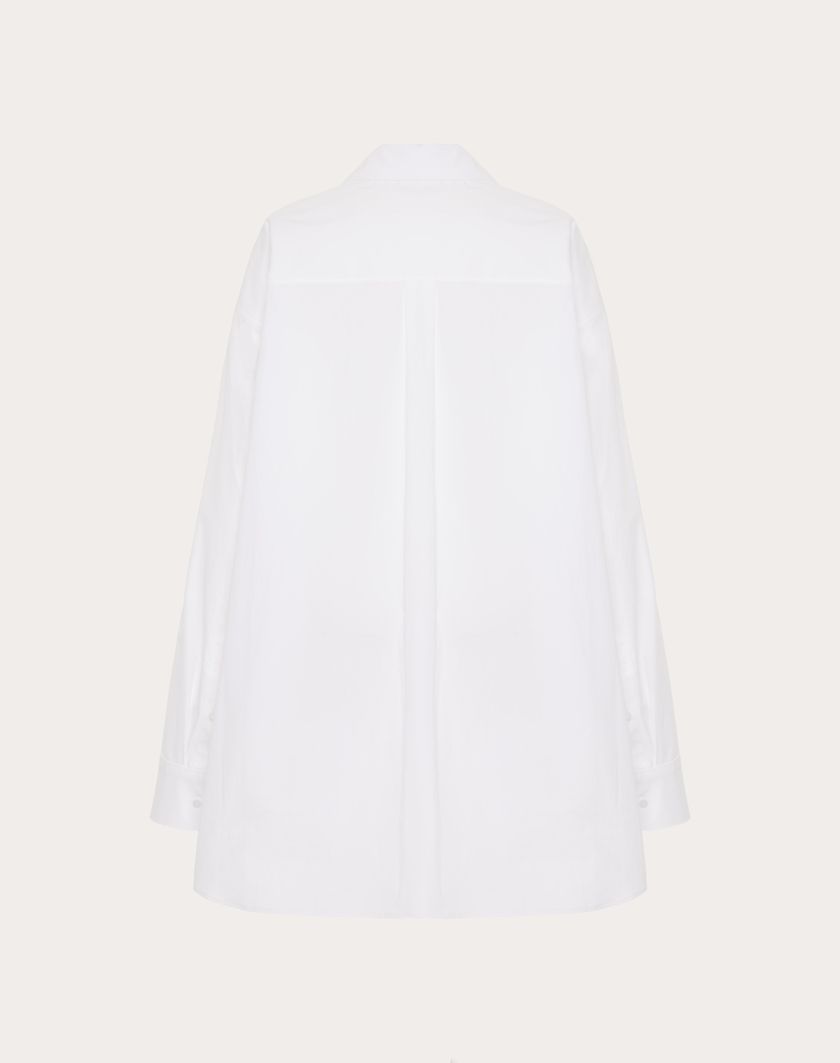 Valentino Handbags Camicia In Cotton Popeline per Donna in Bianco Ottico | Valentino IT Italia