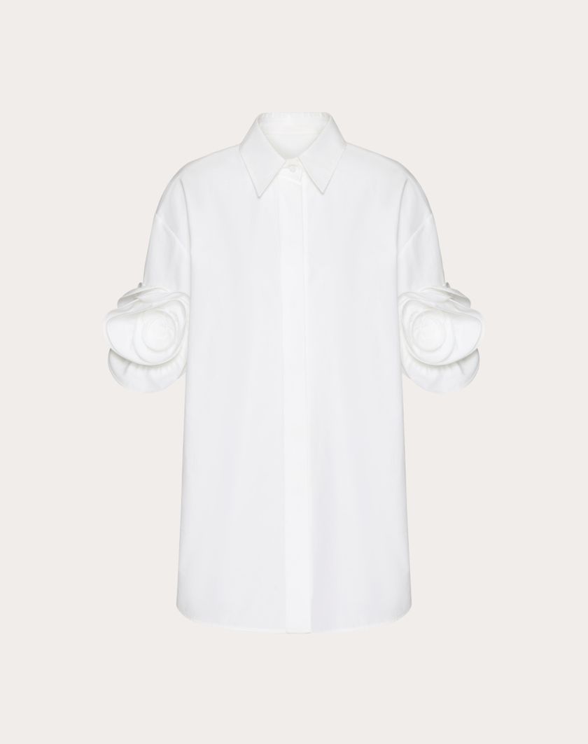 Valentino Handbags Camicia In Compact Popeline per Donna in Bianco | Valentino IT Vendita calda