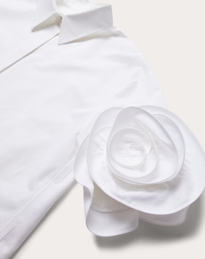 Valentino Handbags Camicia In Compact Popeline per Donna in Bianco | Valentino IT Vendita calda