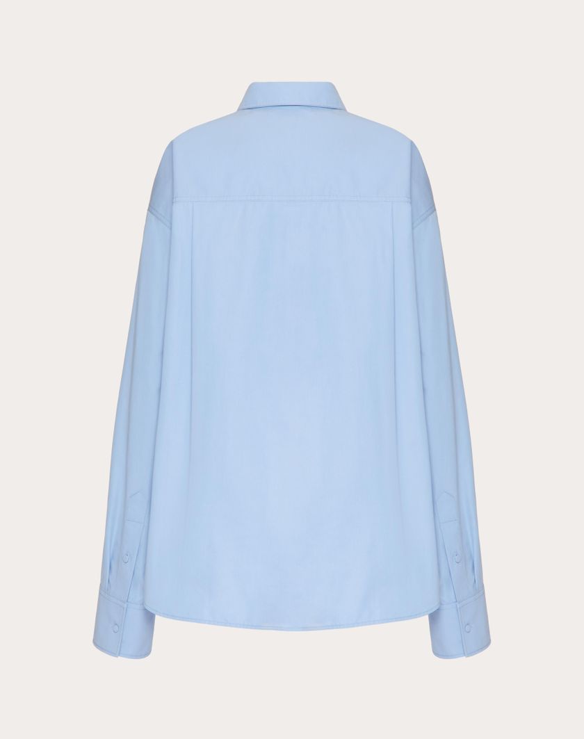 Valentino Handbags Camicia In Compact Popeline per Donna in Iris Liliac | Valentino IT Latest fashion