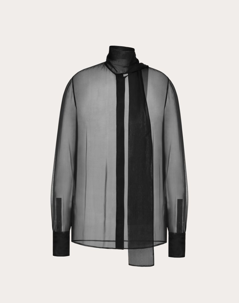 Valentino Handbags Camicia In Chiffon per Donna in Nero | Valentino IT Nuovi prodotti