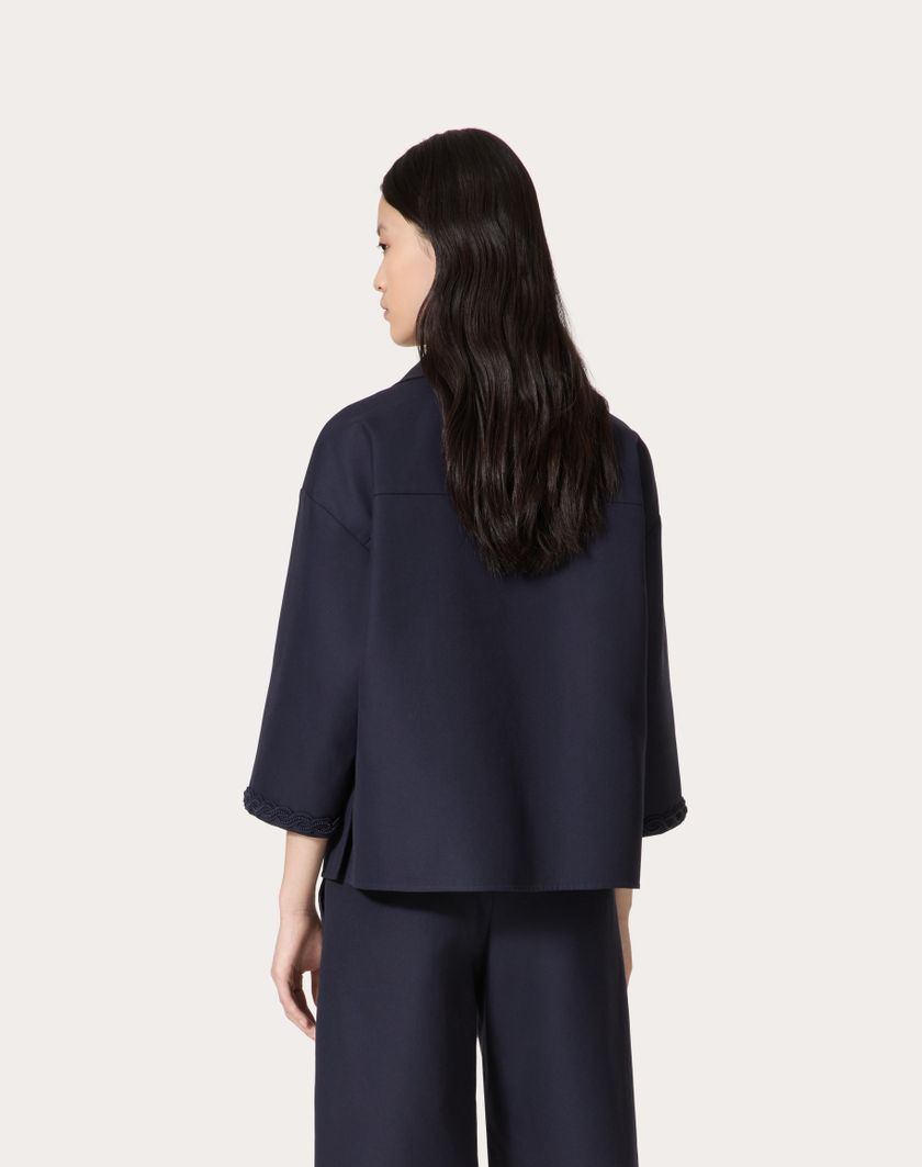 Valentino Handbags Top In Light Double Splittable Gabardine Ricamato per Donna in Navy | Valentino IT Offerte giornaliere