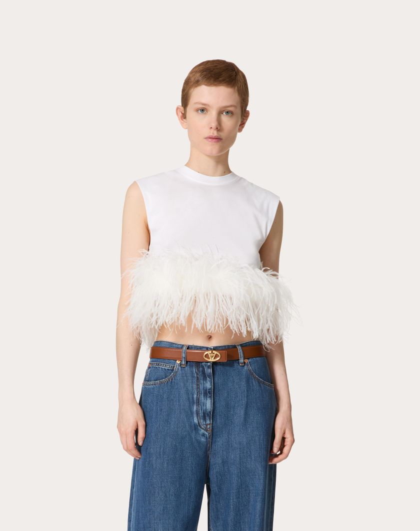 Valentino Handbags Top In Jersey Cotton per Donna in Bianco | Valentino IT Prezzo basso