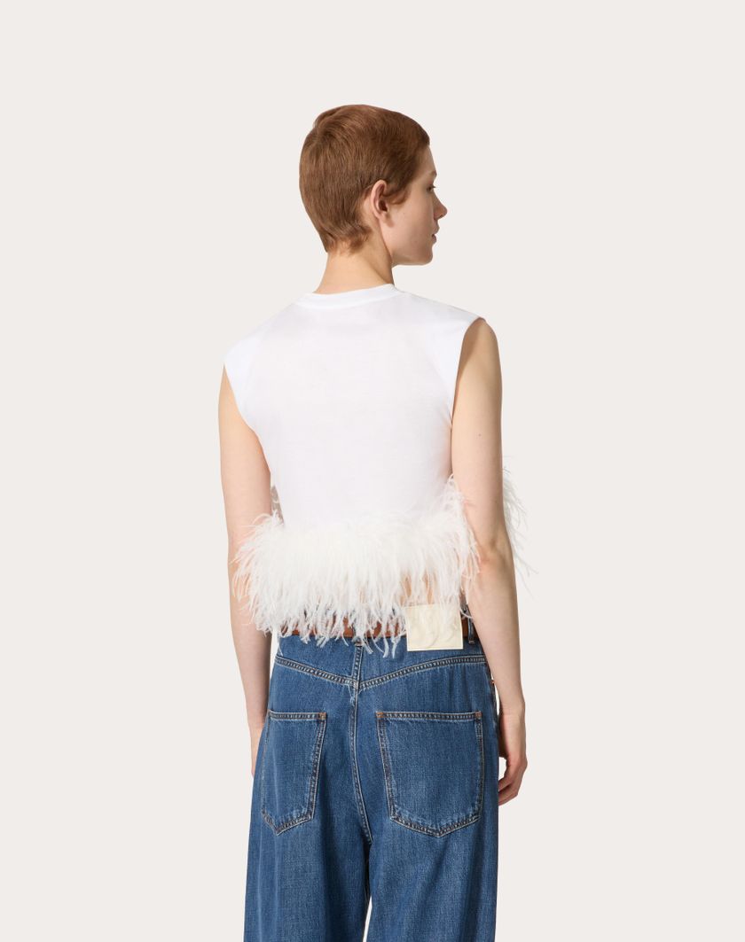 Valentino Handbags Top In Jersey Cotton per Donna in Bianco | Valentino IT Prezzo basso