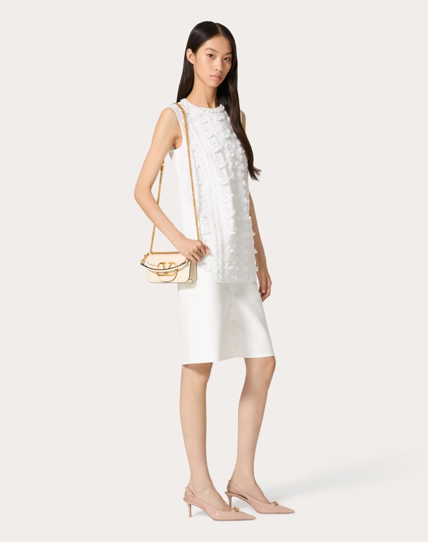 Valentino Handbags Top In Compact Popeline Ricamato per Donna in Bianco | Valentino IT Ritorno libero