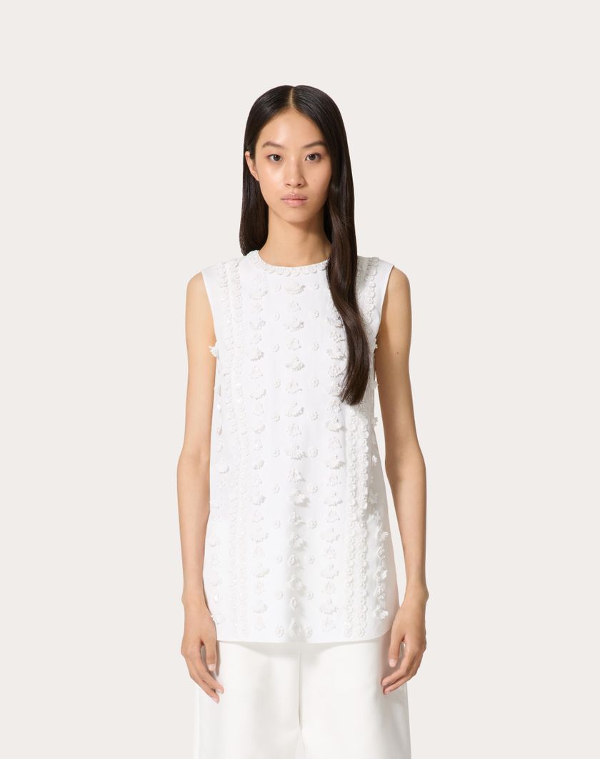 Valentino Handbags Top In Compact Popeline Ricamato per Donna in Bianco | Valentino IT Ritorno libero