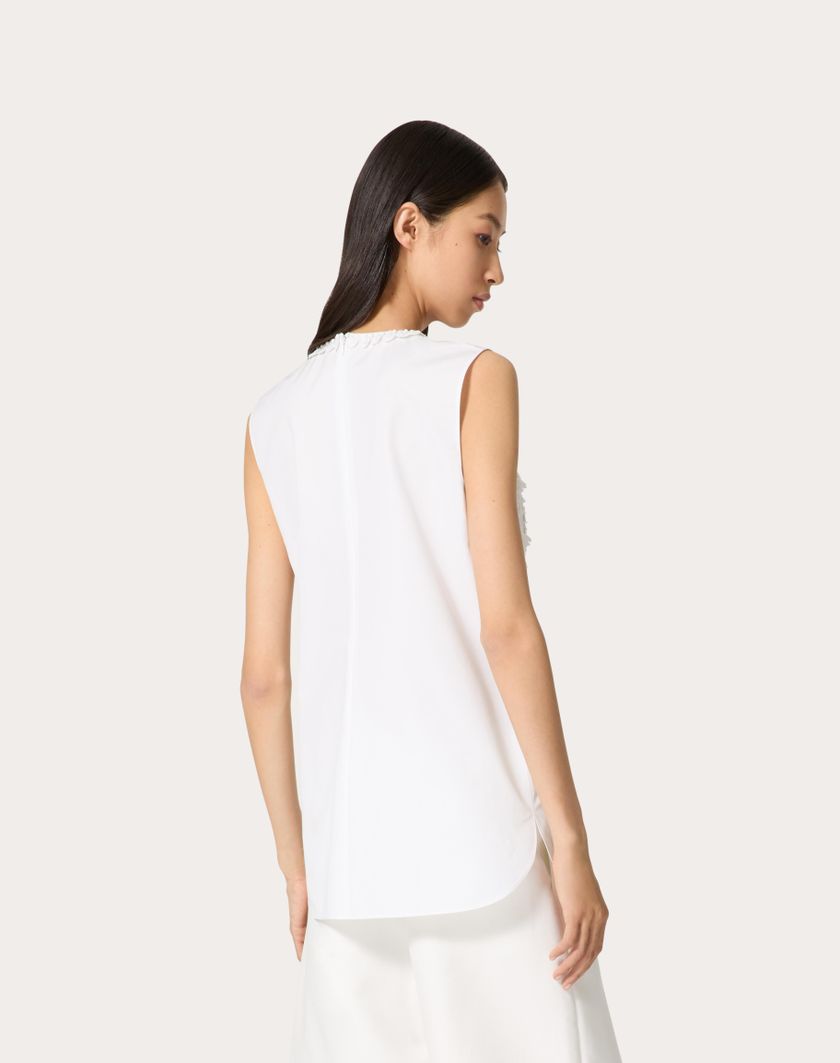 Valentino Handbags Top In Compact Popeline Ricamato per Donna in Bianco | Valentino IT Ritorno libero