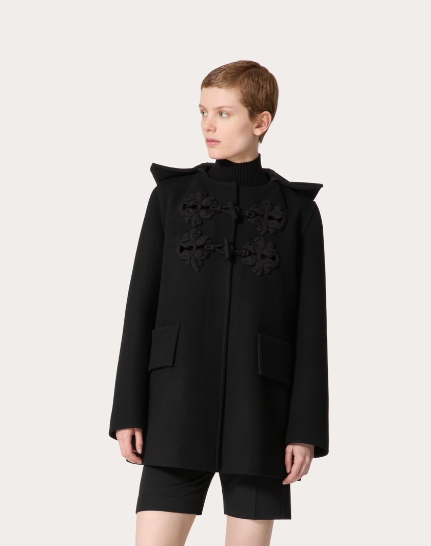 Valentino Handbags Caban In Compact Coat Ricamato per Donna in Nero | Valentino IT Fino al 65% di sconto
