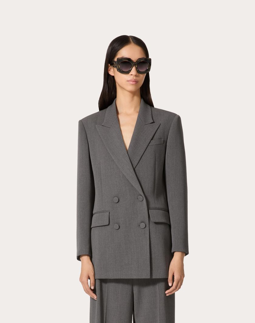 Valentino Handbags Giacca In Active Gabardine per Donna in Grigio | Valentino IT Offerta speciale della fabbrica