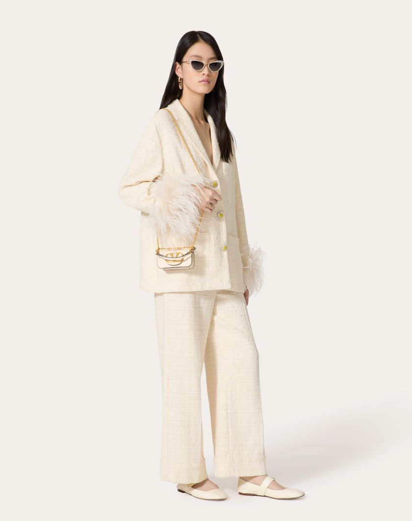 Valentino Handbags Giacca In Delicate Tweed per Donna in Naturale | Valentino IT Solo un giorno rimasto