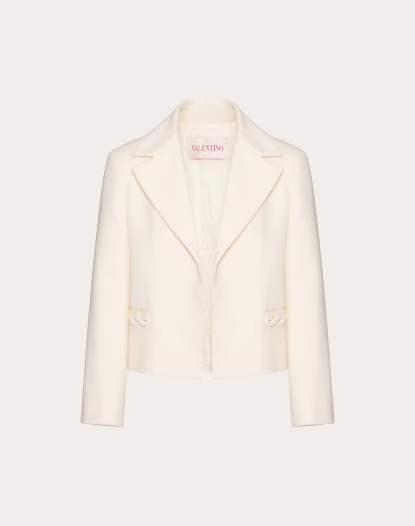 Valentino Handbags Giacca In Crepe Couture per Donna in Avorio | Valentino IT Super sconto