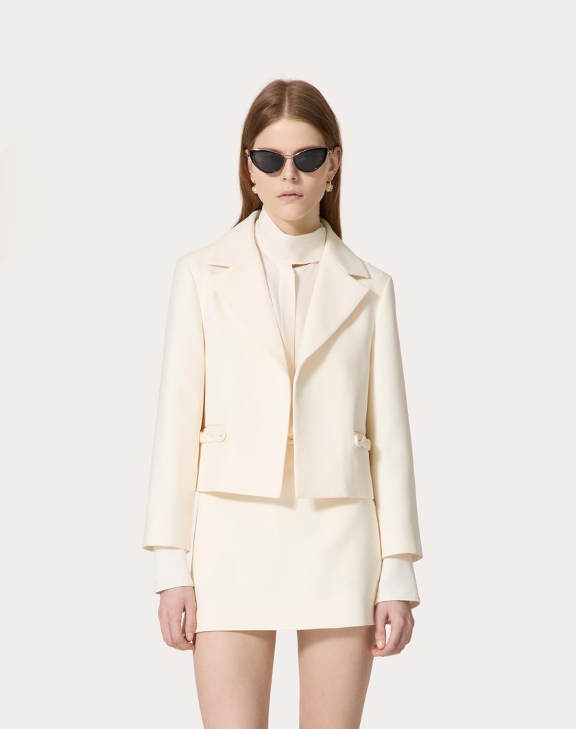 Valentino Handbags Giacca In Crepe Couture per Donna in Avorio | Valentino IT Super sconto