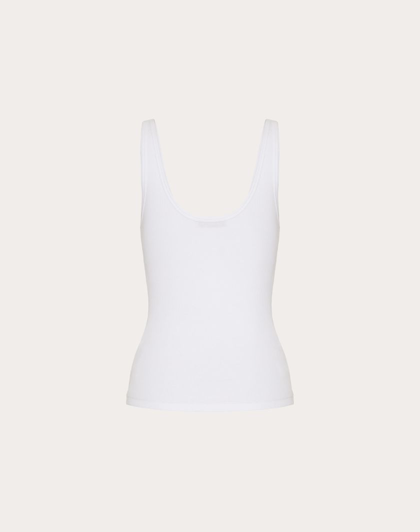 Valentino Handbags Top In Ribbed Cotton per Donna in Bianco | Valentino IT Duty-free