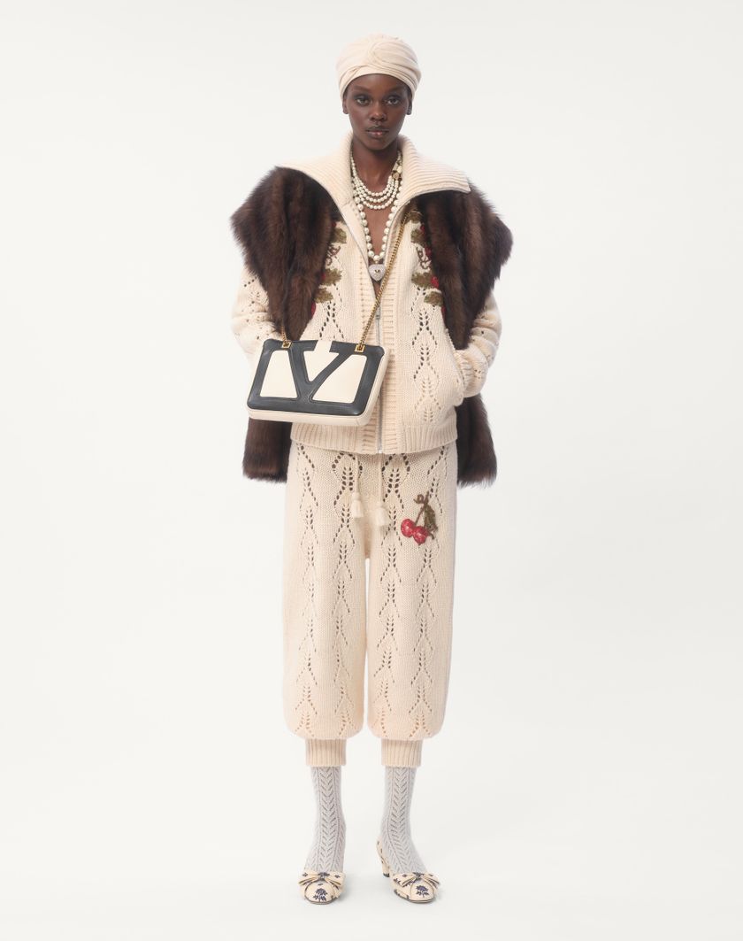 Valentino Handbags Giacca Di Maglia In Lana Ricamata per Donna in Multicolor | Valentino IT 2025