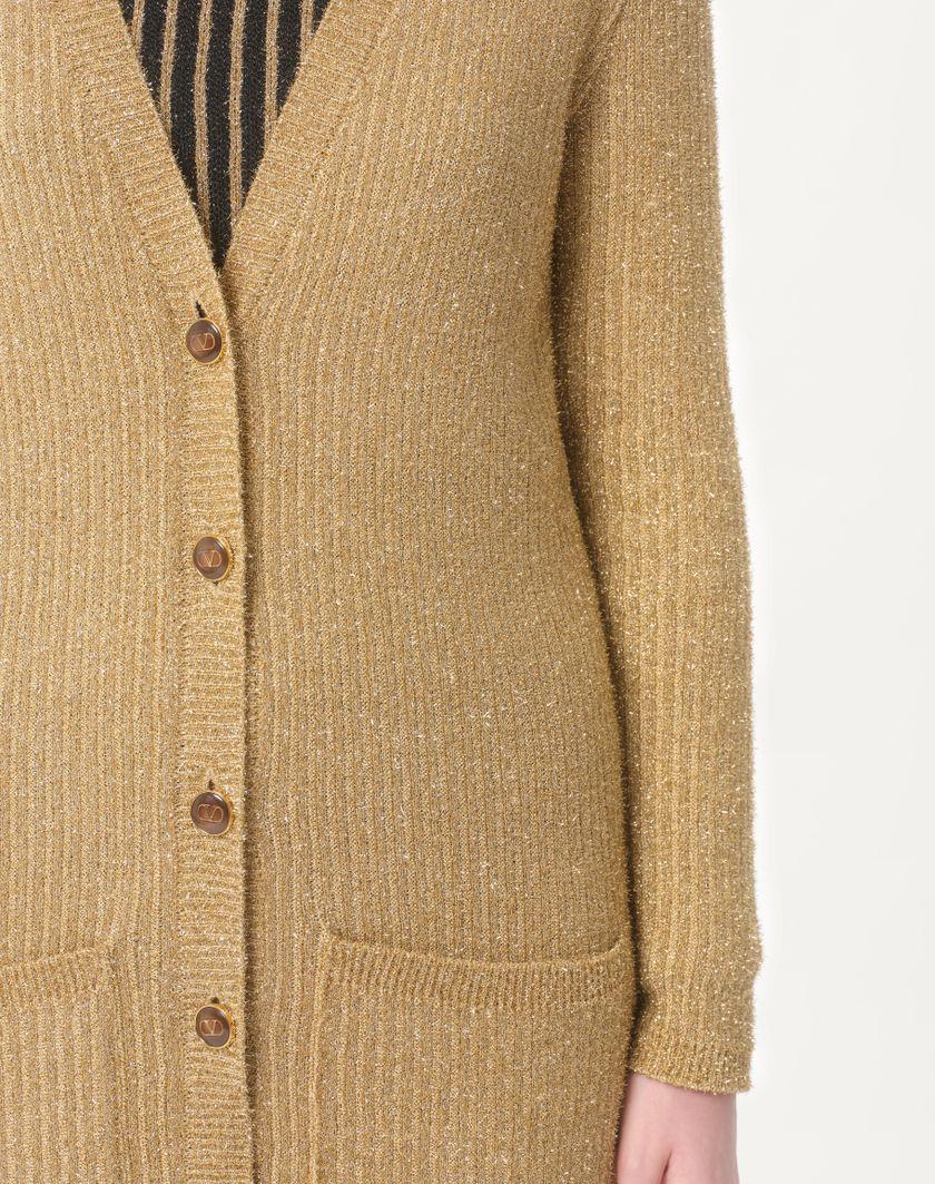 Valentino Handbags Cardigan In Lurex per Donna in Oro | Valentino IT In Linea