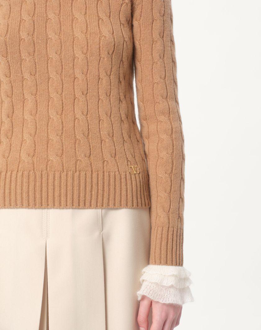 Valentino Handbags Maglia In Cashmere per Donna in Avorio | Valentino IT Vendita