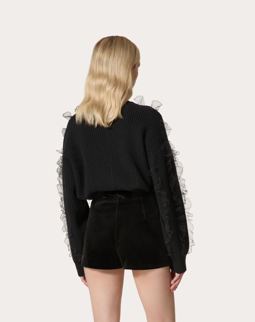 Valentino Handbags Maglia In Lana Ricamata per Donna in Nero | Valentino IT Qualità Garantita