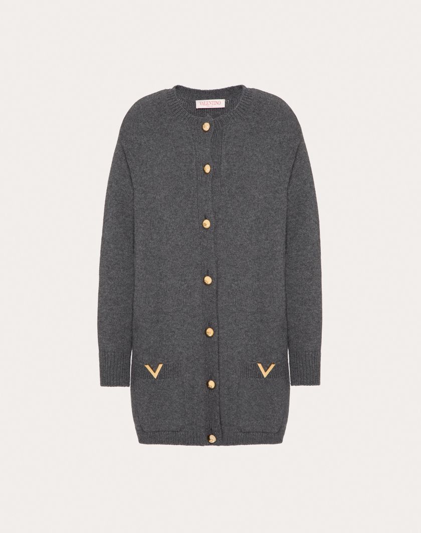Valentino Handbags Cardigan In Lana per Donna in Grigio Scuro | Valentino IT Affare Del Giorno