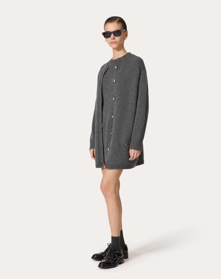 Valentino Handbags Cardigan In Lana per Donna in Grigio Scuro | Valentino IT Affare Del Giorno