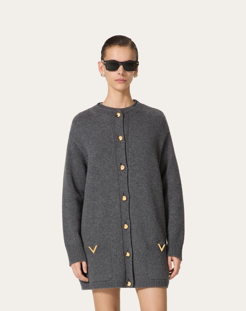 Valentino Handbags Cardigan In Lana per Donna in Grigio Scuro | Valentino IT Affare Del Giorno