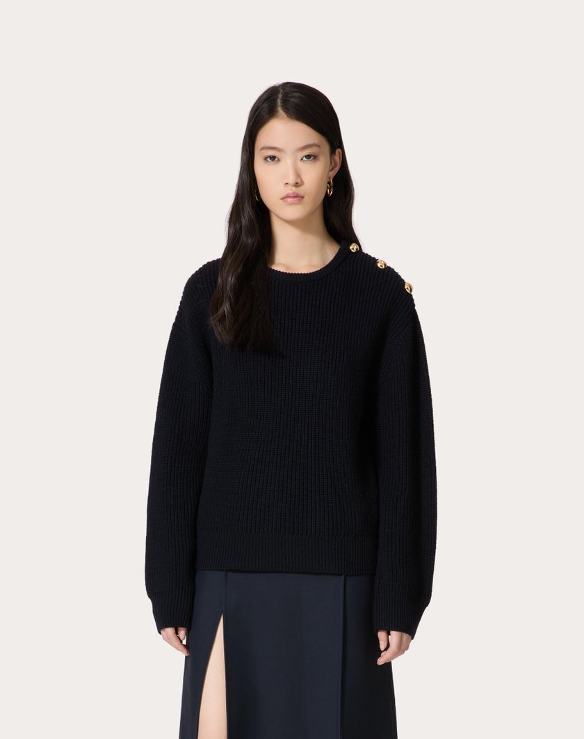 Valentino Handbags Maglia In Lana per Donna in Navy | Valentino IT Sconto