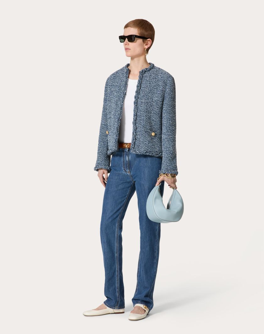 Valentino Handbags Pantaloni In Denim Blu Medio per Donna in Denim | Valentino IT In Vendita