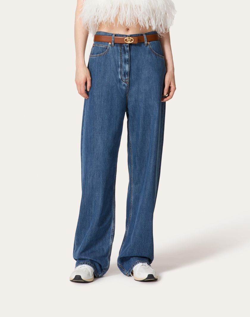 Valentino Handbags Pantaloni In Denim Blu Medio per Donna in Denim | Valentino IT Saldi