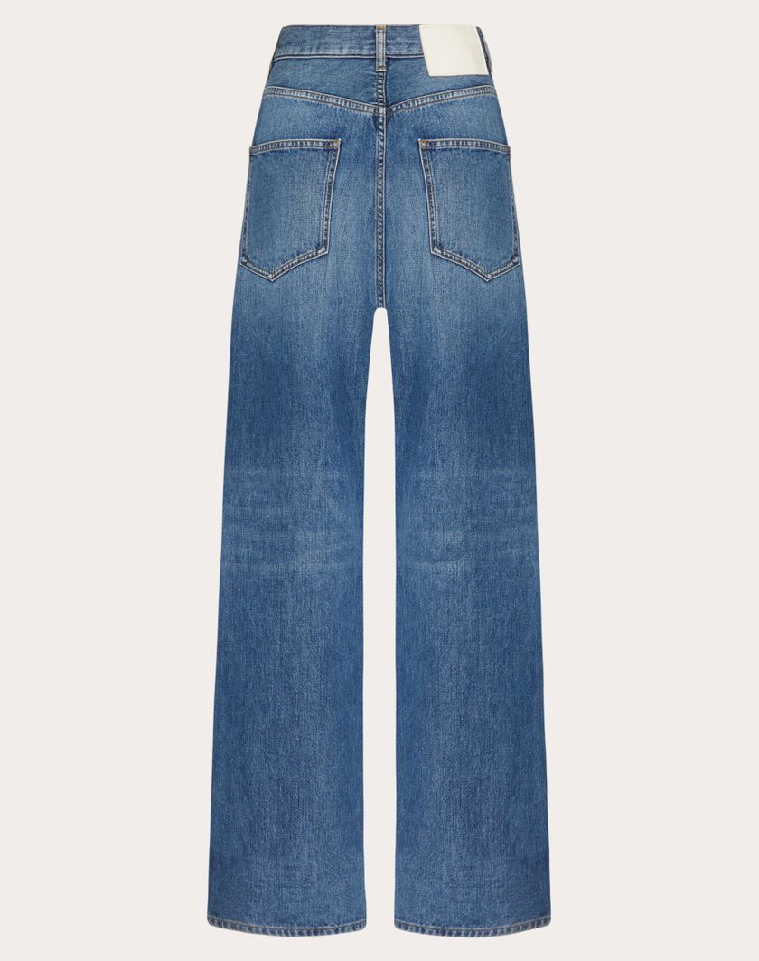 Valentino Handbags Pantaloni In Medium Blue Denim per Donna in Denim | Valentino IT Hotsell