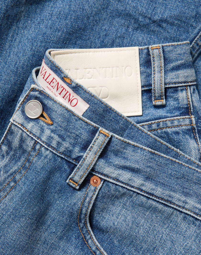 Valentino Handbags Pantaloni In Medium Blue Denim per Donna in Denim | Valentino IT Hotsell