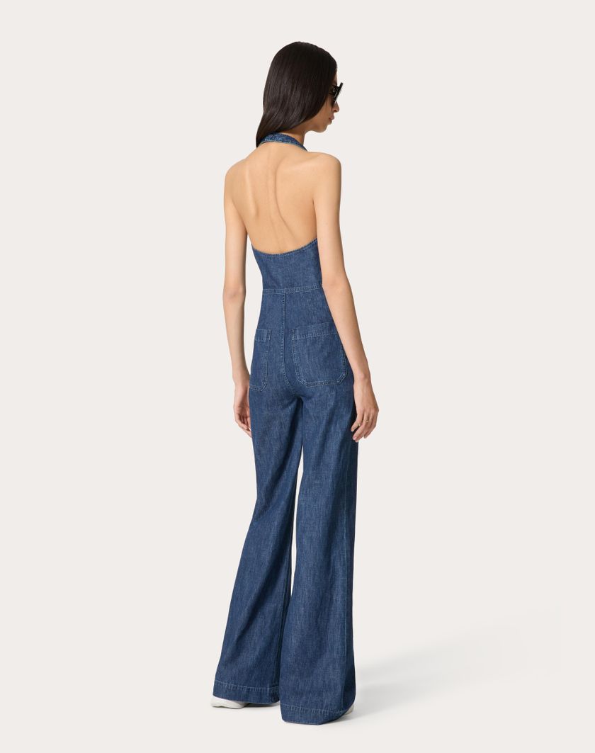 Valentino Handbags Tuta In Chambray Denim per Donna in Denim | Valentino IT Vendita Calda