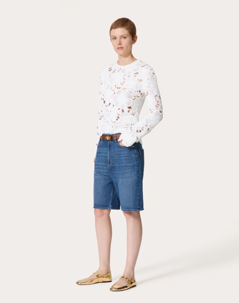 Valentino Handbags Bermuda In Denim per Donna in Denim | Valentino IT Negozio