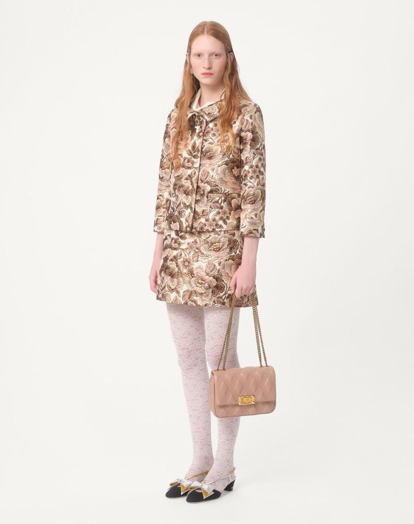 Valentino Handbags Gonna In Apres L'hiver Matelasse' Rose Lurex per Donna in Avorio/rosa | Valentino IT Moda